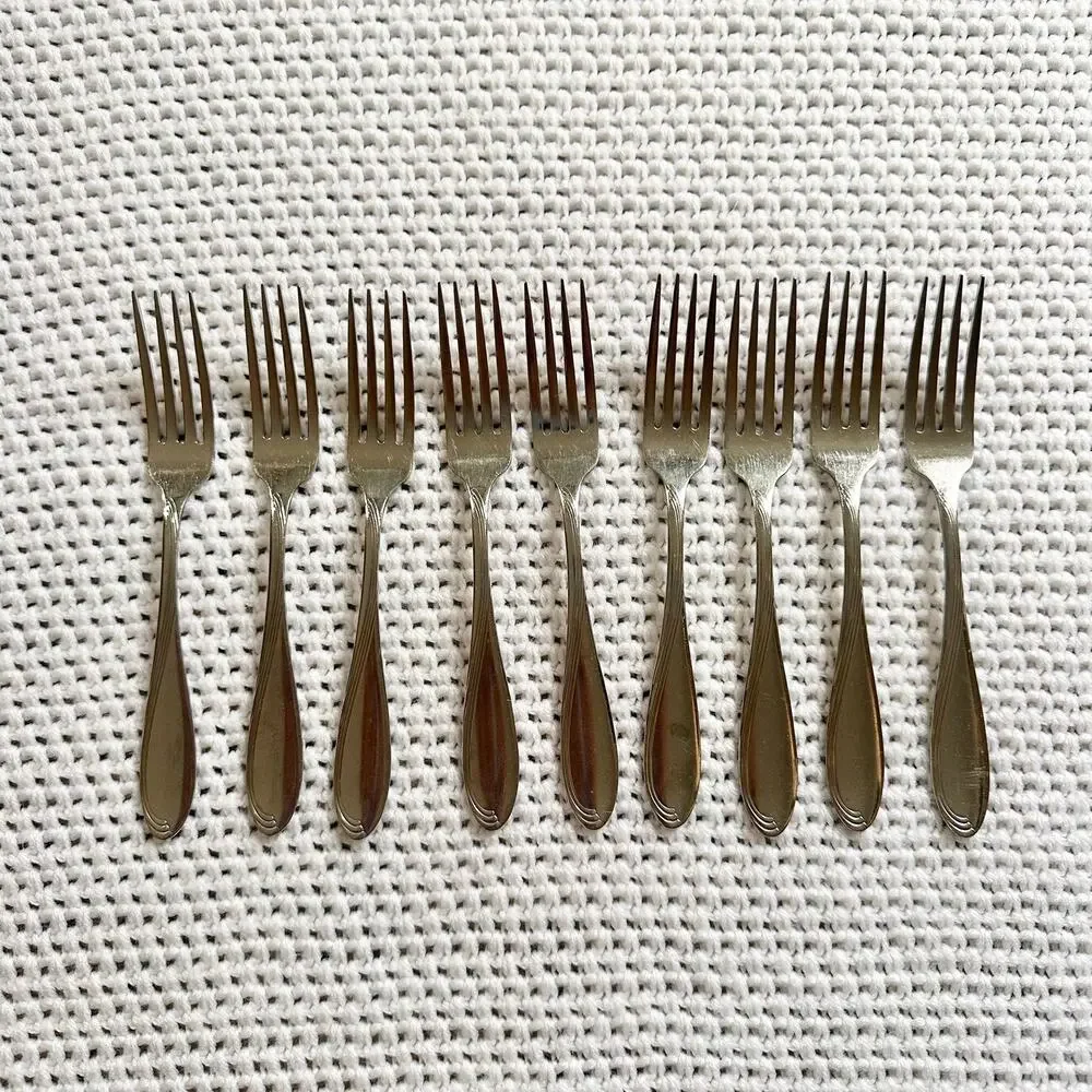 Oneida Stainless Camber Windswept Scroll Flatware 7 Salad Forks Replacements